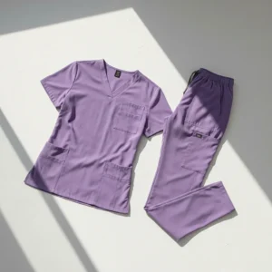 Medical scrubs supplier product diagonal composition view