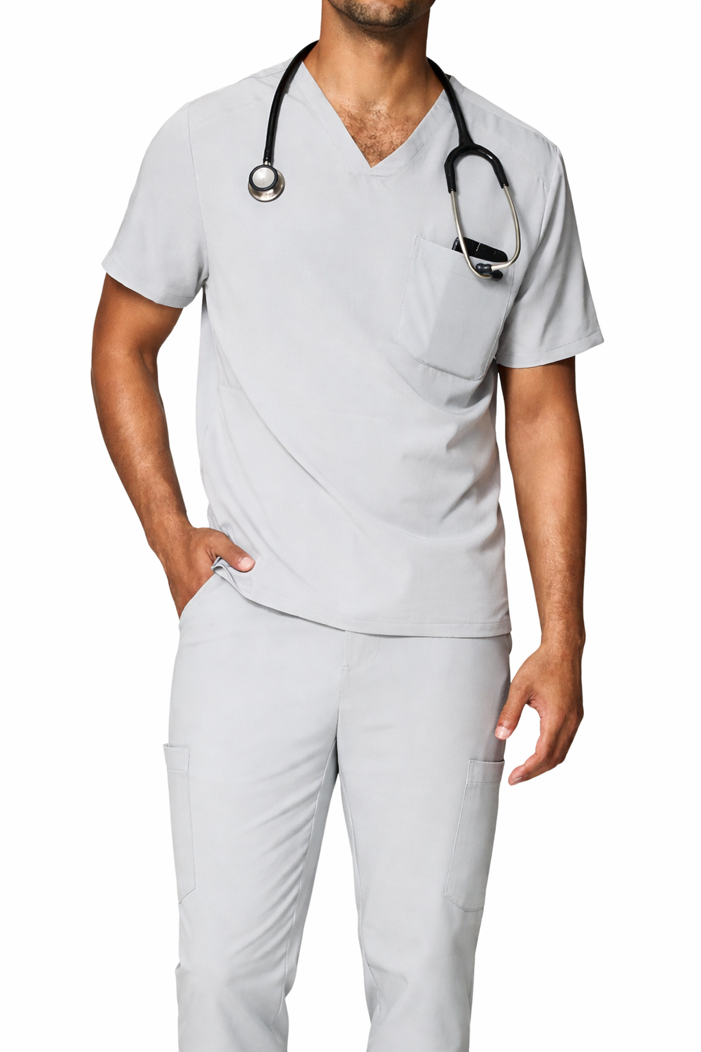 Custom Nursing Scrub Manufacturers for Stretchable Men’s Short Sleeve Medical Uniform Sets