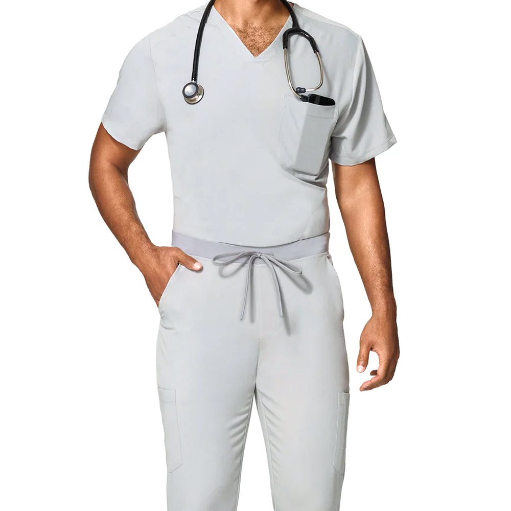 Custom Nursing Scrub Manufacturers for Stretchable Men’s Short Sleeve Medical Uniform Sets - Image 7