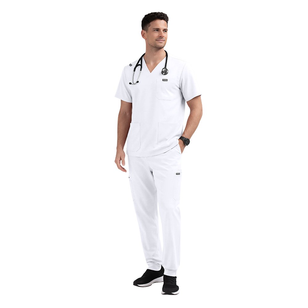 Anti-Wrinkle Soft Premium Nurse Fabric Polyester Rayon Spandex Washable Nursing Scrub Set for Men's Nursing Scrub Uniform Sets - Image 5