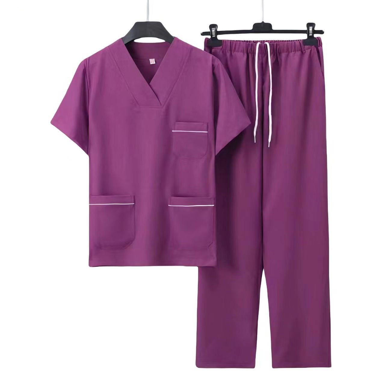 Veterinary Scrub Suppliers for Custom Logo Men’s Polyester Medical Uniform Sets - Image 4