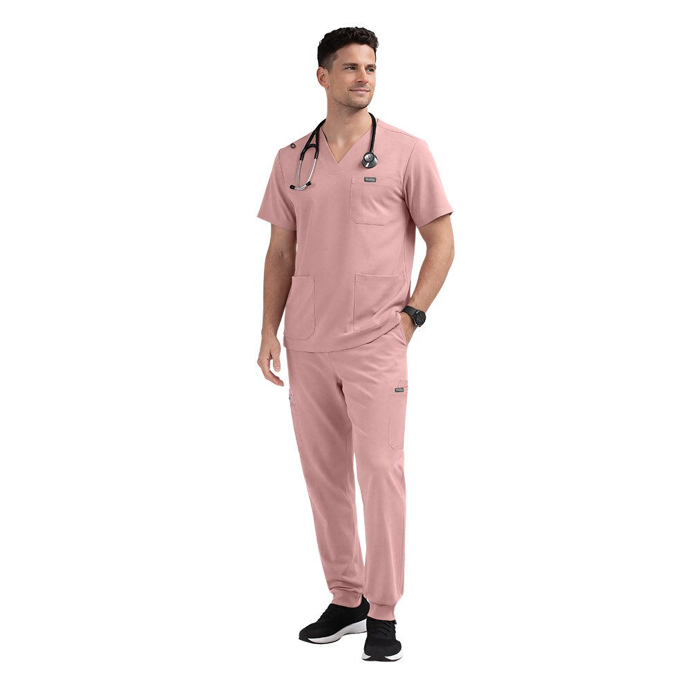 Anti-Wrinkle Soft Premium Nurse Fabric Polyester Rayon Spandex Washable Nursing Scrub Set for Men's Nursing Scrub Uniform Sets - Image 4