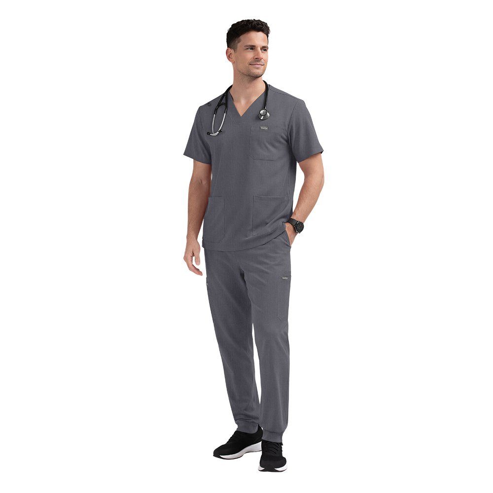 Anti-Wrinkle Soft Premium Nurse Fabric Polyester Rayon Spandex Washable Nursing Scrub Set for Men's Nursing Scrub Uniform Sets - Image 2